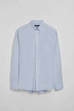 Camisa lisa oxford azul celeste con logo bordado Polo Club