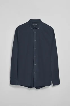 Camisa lisa oxford azul marino con logo bordado Polo Club