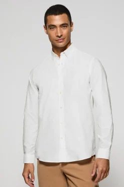 Camisa lisa oxford blanca con logo bordado Polo Club