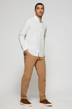 Camisa lisa oxford blanca con logo bordado Polo Club