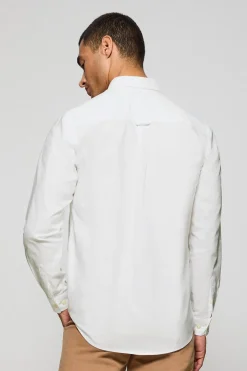 Camisa lisa oxford blanca con logo bordado Polo Club