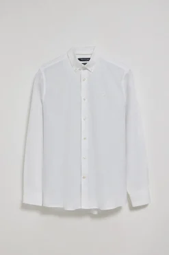 Camisa lisa oxford blanca con logo bordado Polo Club
