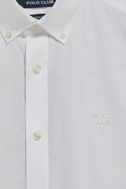 Camisa lisa oxford blanca con logo bordado Polo Club