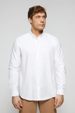 Camisa lisa oxford blanca con logo bordado Polo Club