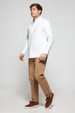 Camisa lisa oxford blanca con logo bordado Polo Club
