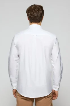 Camisa lisa oxford blanca con logo bordado Polo Club