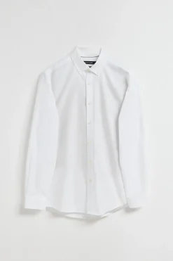 Camisa lisa oxford blanca con logo bordado Polo Club