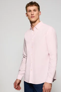 Camisa lisa oxford rosa con logo bordado Polo Club