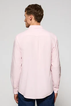Camisa lisa oxford rosa con logo bordado Polo Club