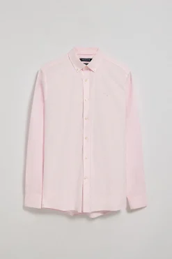 Camisa lisa oxford rosa con logo bordado Polo Club