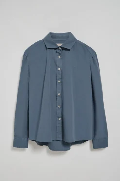 Camisa loose fit azul denim con logo block Polo Club