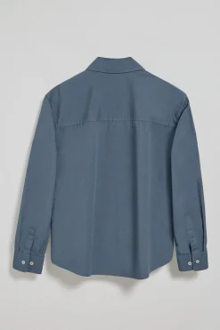 Camisa loose fit azul denim con logo block Polo Club