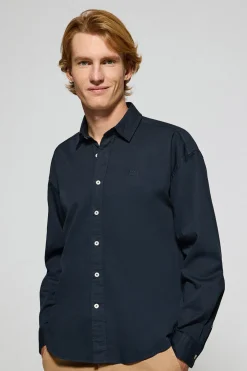 Camisa loose fit azul marino con logo bordado Polo Club