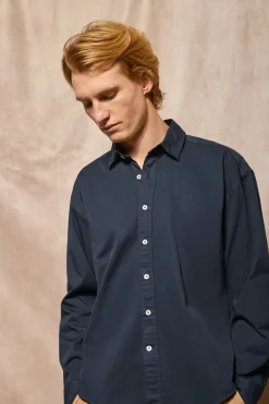 Camisa loose fit azul marino con logo bordado Polo Club