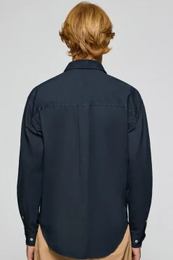 Camisa loose fit azul marino con logo bordado Polo Club
