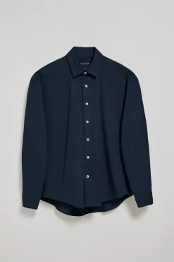 Camisa loose fit azul marino con logo bordado Polo Club