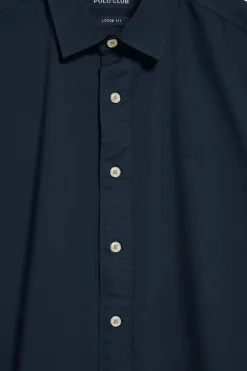 Camisa loose fit azul marino con logo bordado Polo Club