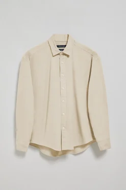 Camisa loose fit beige con logo bordado Polo Club