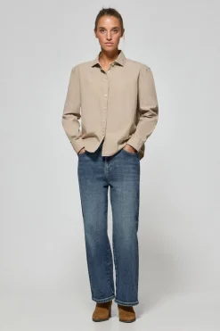 Camisa loose fit color arena con logo block Polo Club