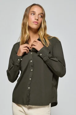 Camisa loose fit verde con logo block Polo Club