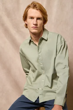 Camisa loose fit verde jade con logo bordado Polo Club