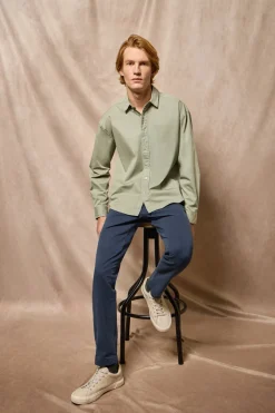 Camisa loose fit verde jade con logo bordado Polo Club