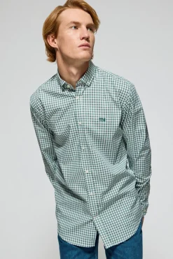Camisa Mataró verde de cuadro vichy con logo Polo Club