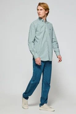 Camisa Mataró verde de cuadro vichy con logo Polo Club