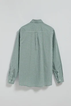 Camisa Mataró verde de cuadro vichy con logo Polo Club