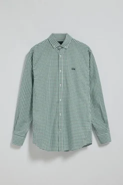Camisa Mataró verde de cuadro vichy con logo Polo Club
