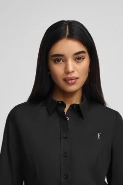 Camisa negra de corte slim con logo Rigby Go