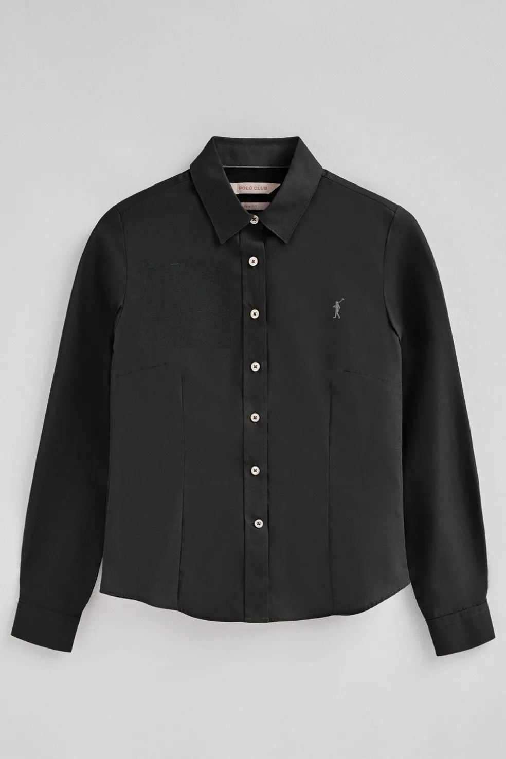 Camisa negra de corte slim con logo Rigby Go