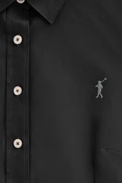 Camisa negra de corte slim con logo Rigby Go