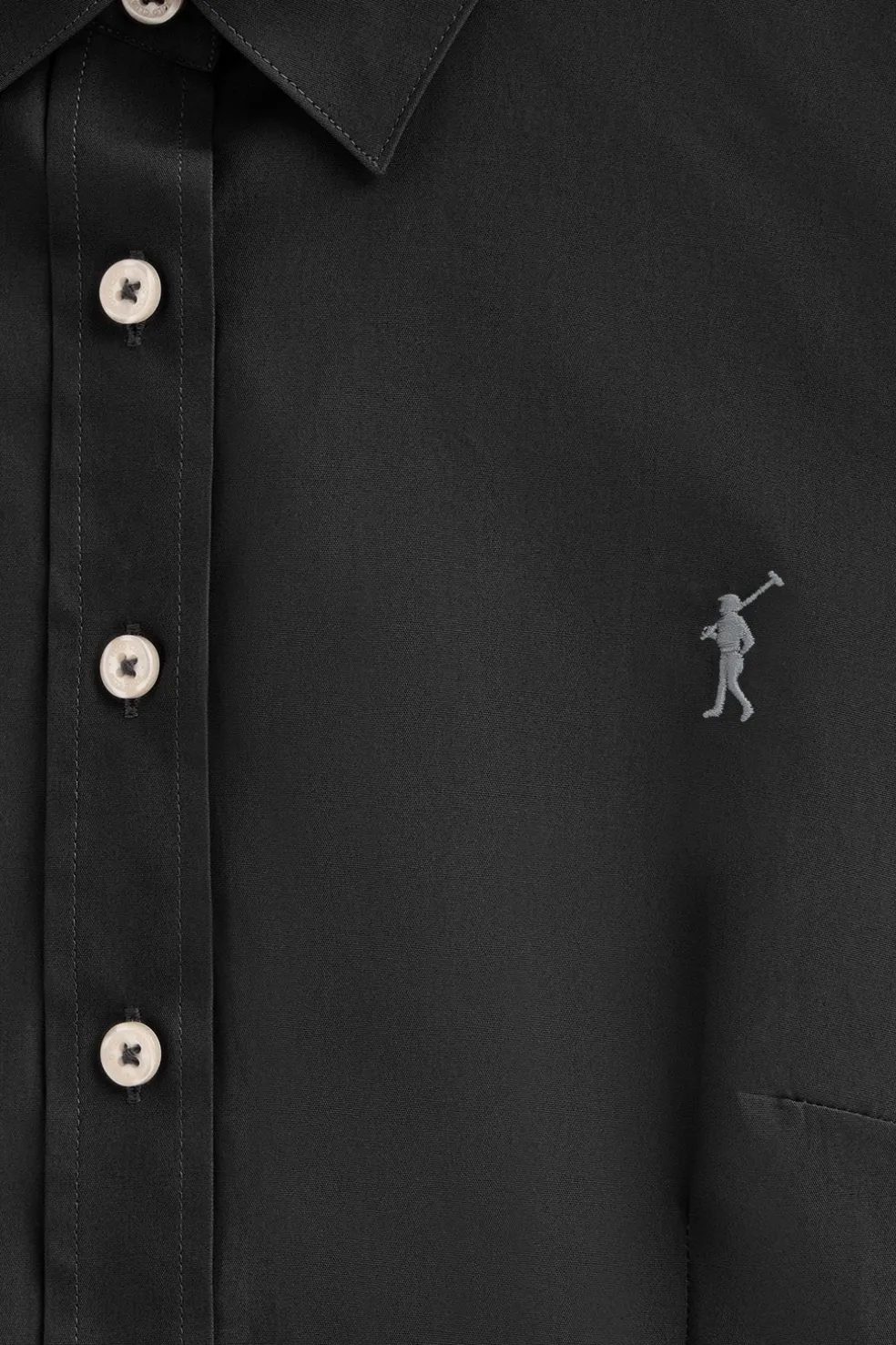 Camisa negra de corte slim con logo Rigby Go