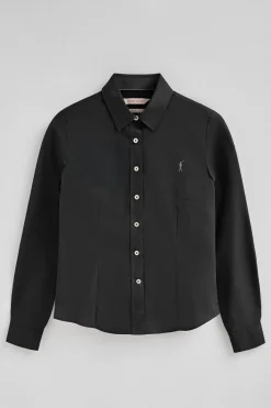 Camisa negra de corte slim con logo Rigby Go