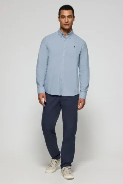 Camisa oxford azul cielo con logo bordado Rigby Go