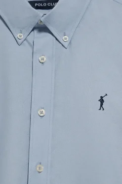 Camisa oxford azul cielo con logo bordado Rigby Go