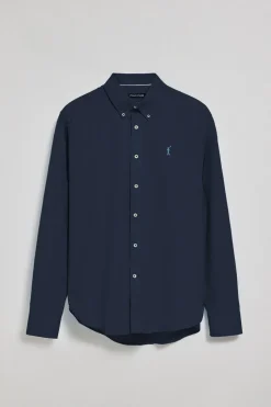Camisa oxford azul marino con logo bordado Rigby Go