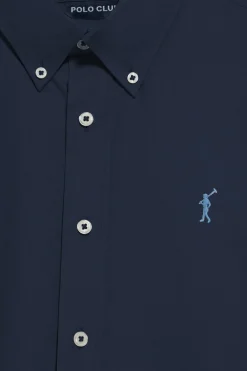 Camisa oxford azul marino con logo bordado Rigby Go