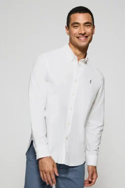 Camisa oxford blanca con logo bordado Rigby Go