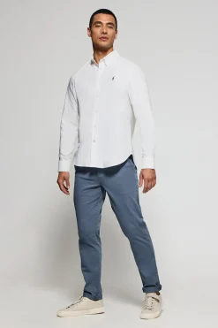 Camisa oxford blanca con logo bordado Rigby Go