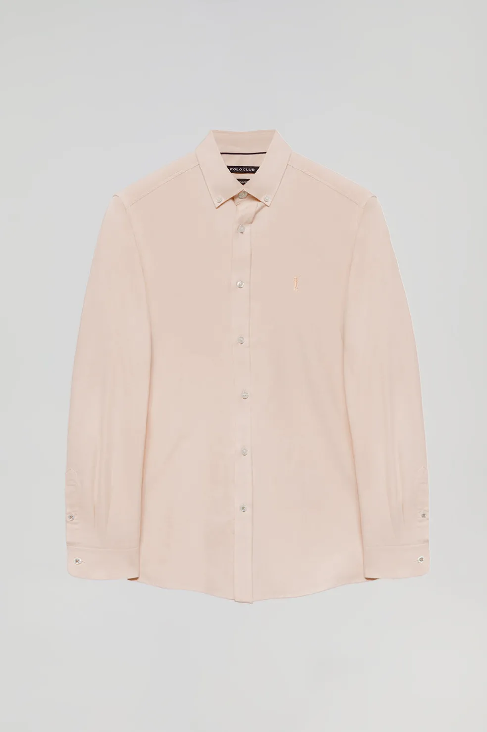 Camisa Oxford color melocotón con logo Rigby Go