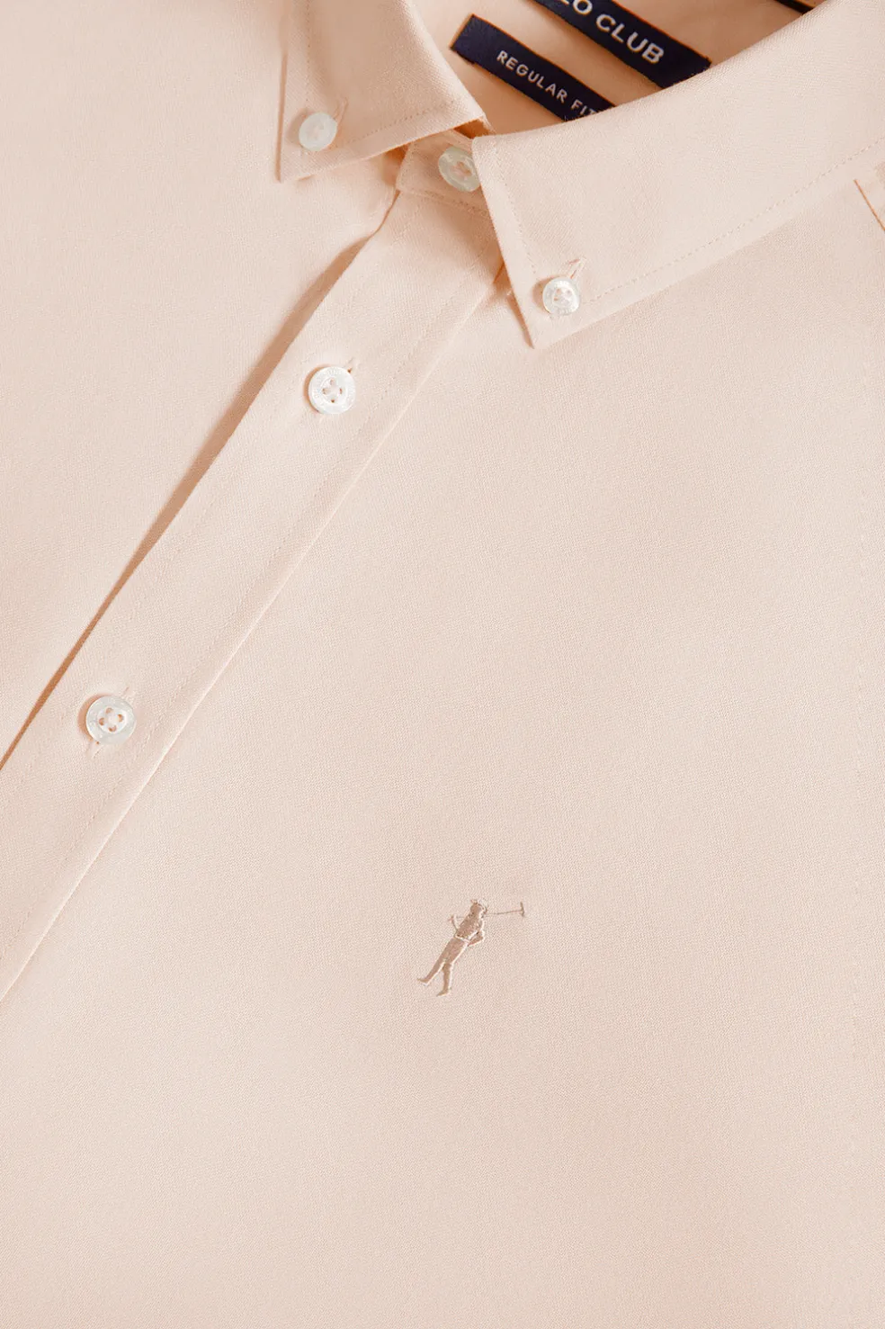 Camisa Oxford color melocotón con logo Rigby Go