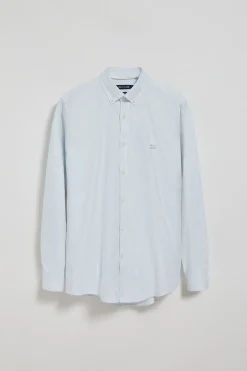 Camisa oxford de raya yale azul claro con logo bordado Polo Club