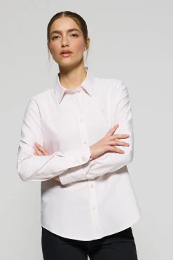 Camisa oxford de rayas rosas con logo Rigby Go