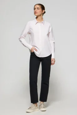 Camisa oxford de rayas rosas con logo Rigby Go