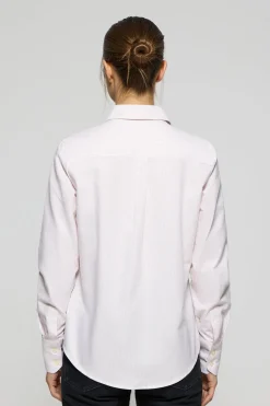 Camisa oxford de rayas rosas con logo Rigby Go