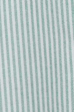 Camisa oxford de rayas verde Yale con logo bordado Rigby Go