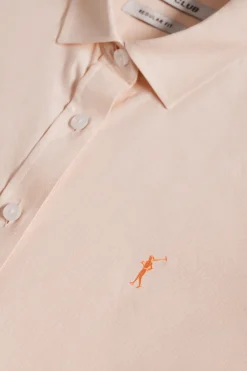 Camisa Oxford Regular fit color melocotón con logo Rigby Go