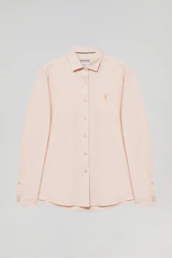 Camisa Oxford Regular fit color melocotón con logo Rigby Go